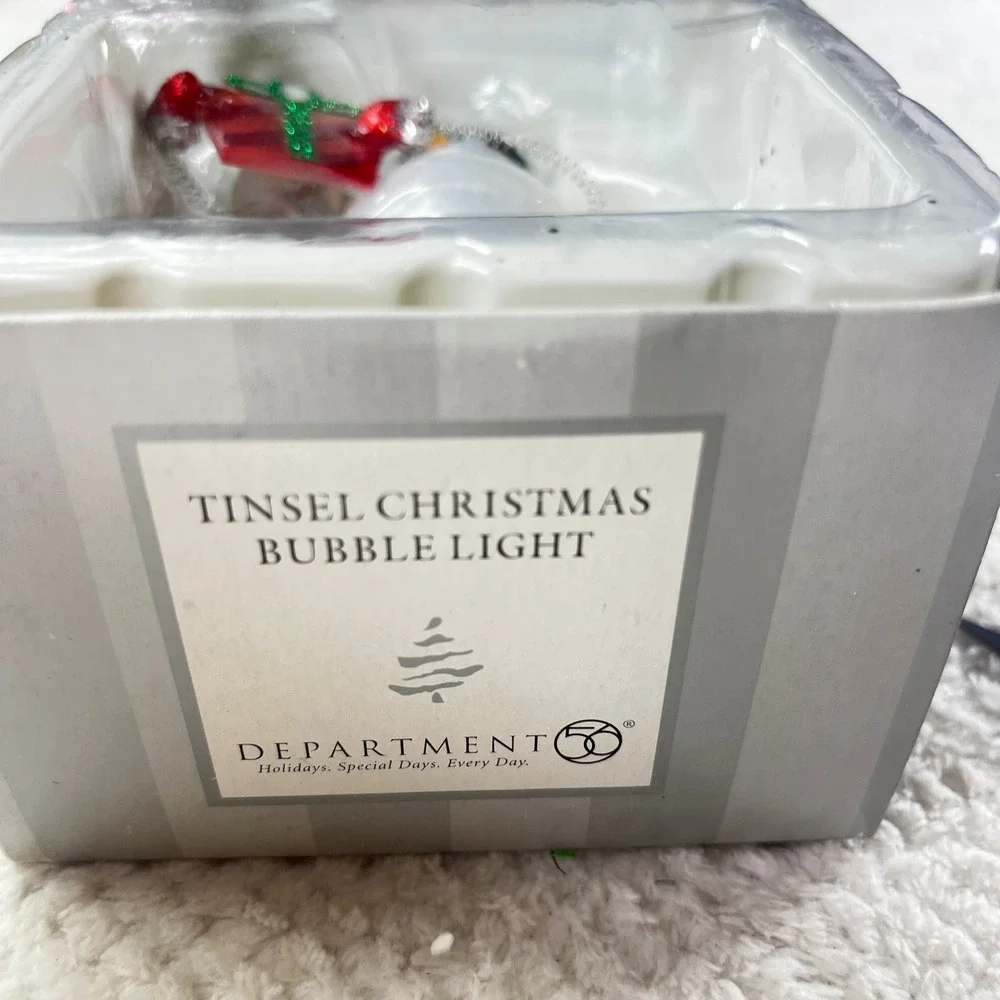 Department 56 Snowman Tinsel Christmas Bubble Light 56.94018 Holiday Decor